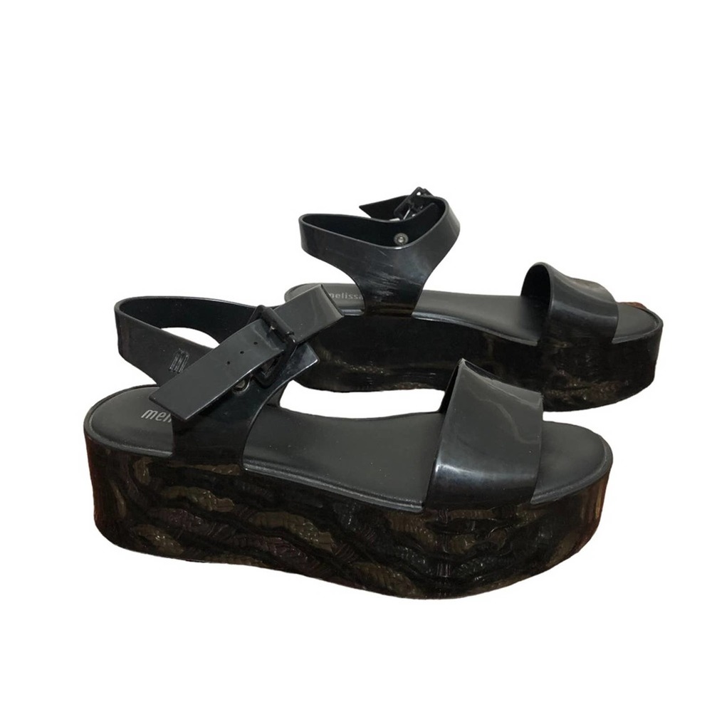 Melissa Mar Black Platform Sandals 7